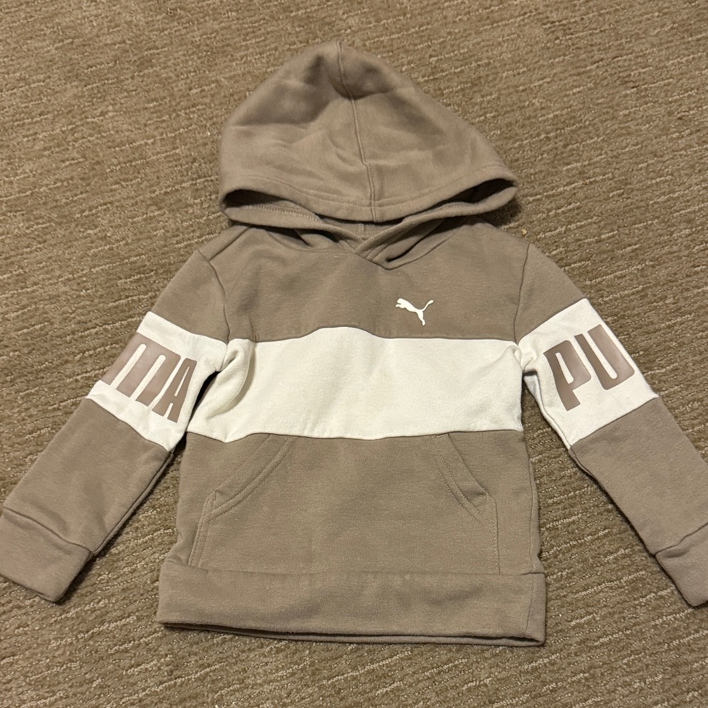 Puma Kids' Brown and White Hoodie